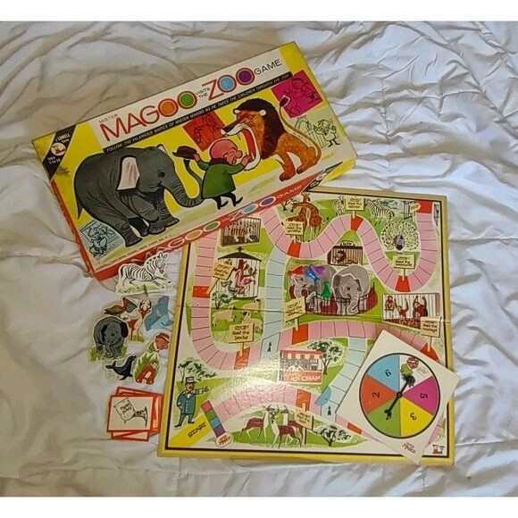 1961 RARE Vintage Mister Magoo Visits The Zoo Board Game Lowell UPA Pictures - Picture 1 of 11